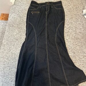 Bisou Bisou Dark Blue Denim Maxi Skirt